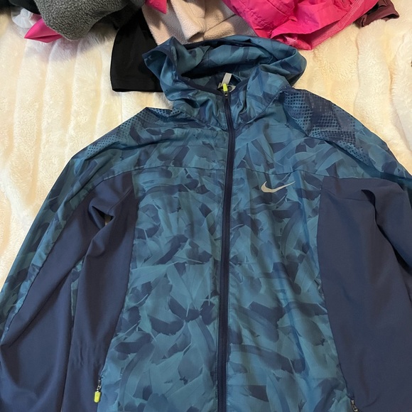Nike Camo Blue Hooded Jacket - Picture 1 of 1
